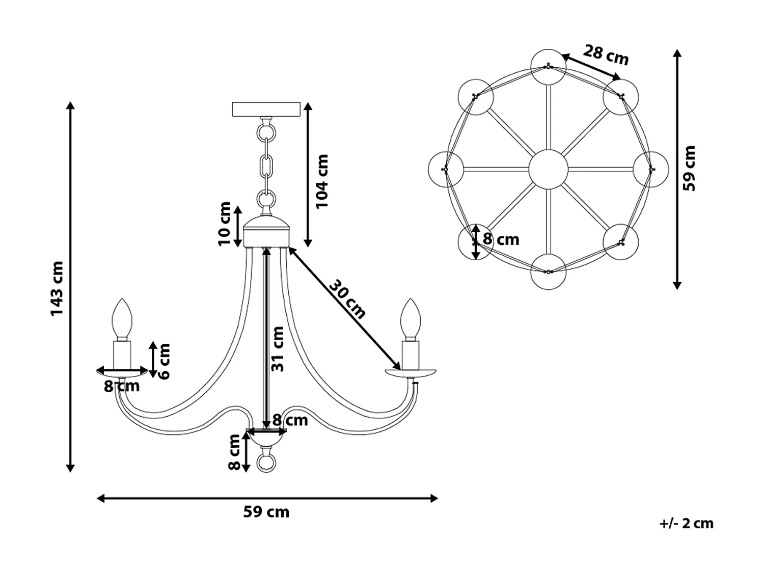 Lampadario TEESTA Metallo Nero