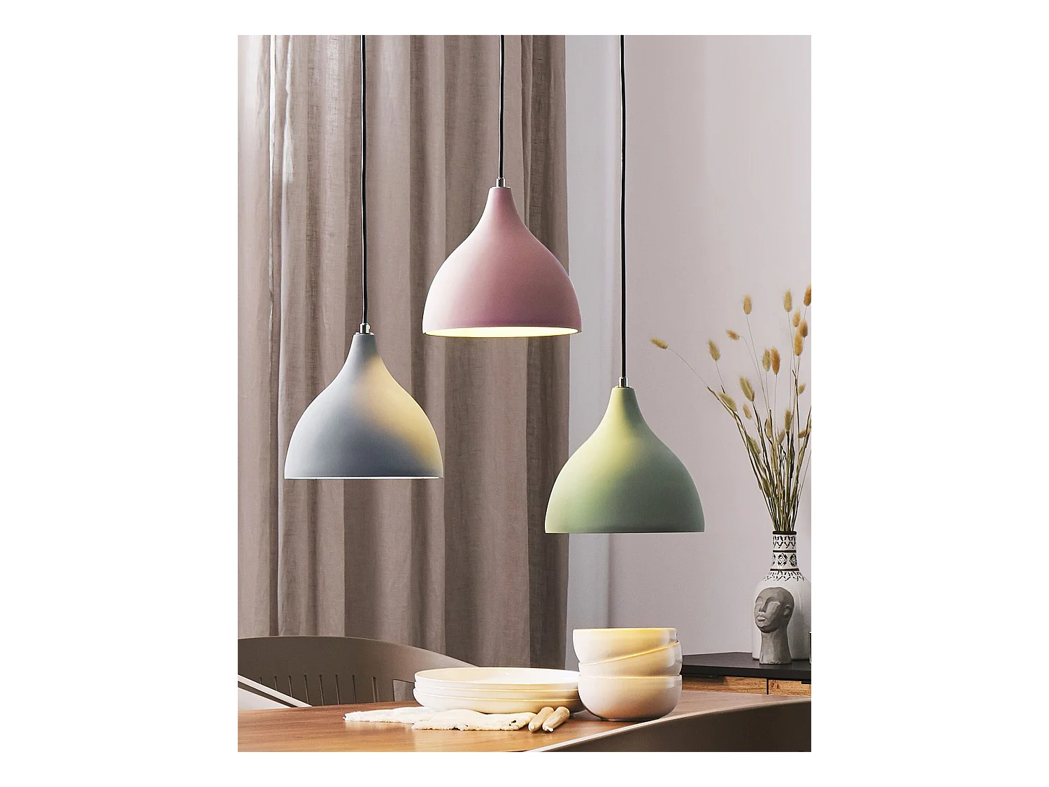 Lampe suspension LAMBRO Béton Vert clair