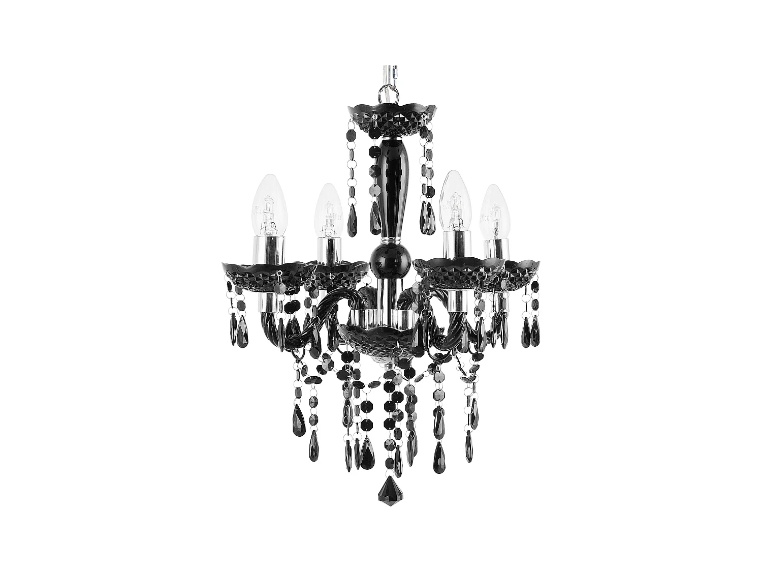 Lustre 4 ampoules noir KALANG