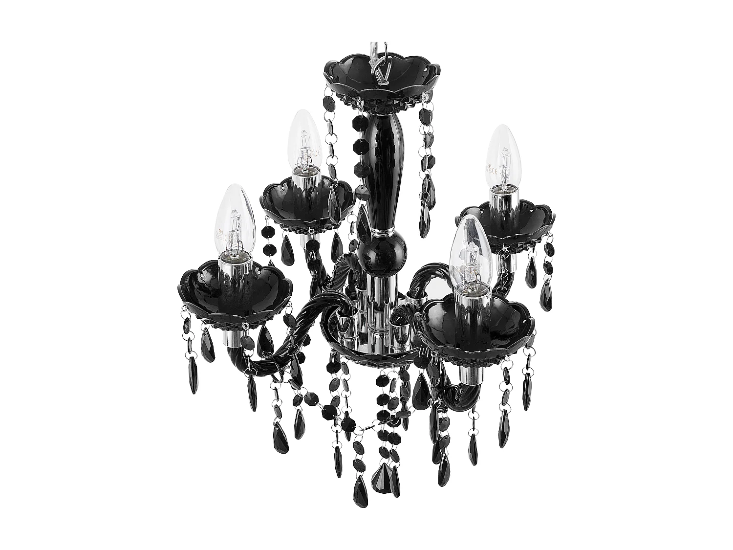 Hängeleuchte Hängelampe Kronleuchter Glamour Kunststoff/Metall schwarz Kalang