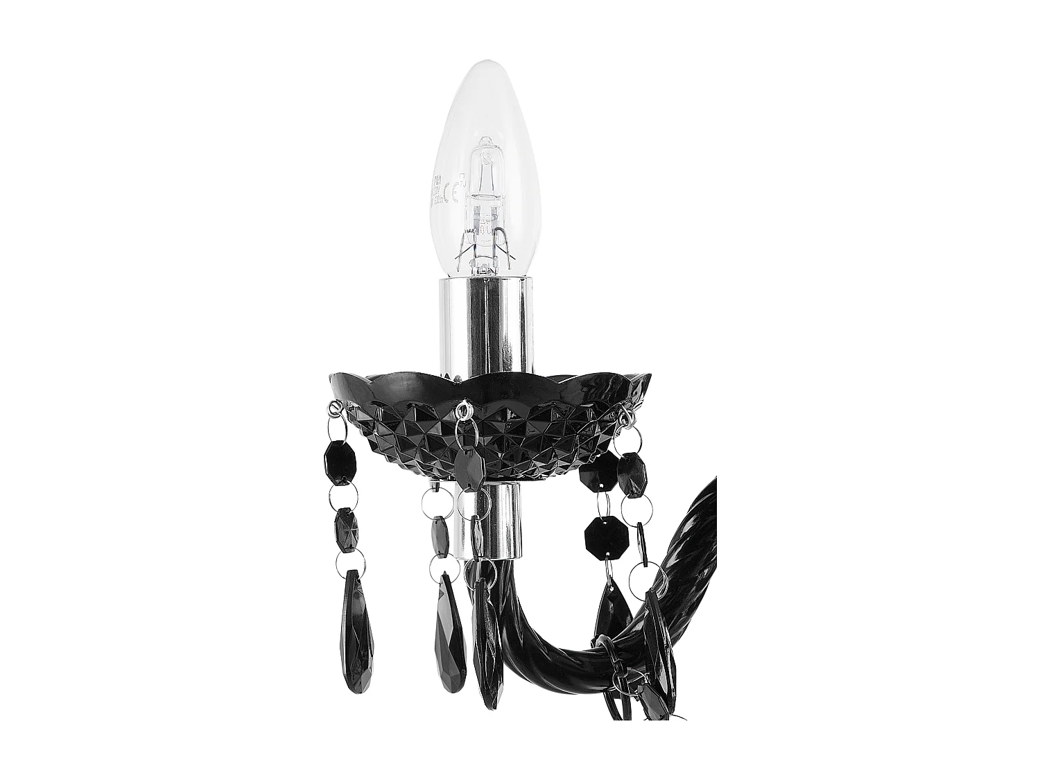 Hängeleuchte Hängelampe Kronleuchter Glamour Kunststoff/Metall schwarz Kalang