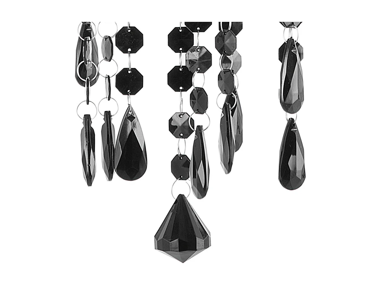 Hängeleuchte Hängelampe Kronleuchter Glamour Kunststoff/Metall schwarz Kalang