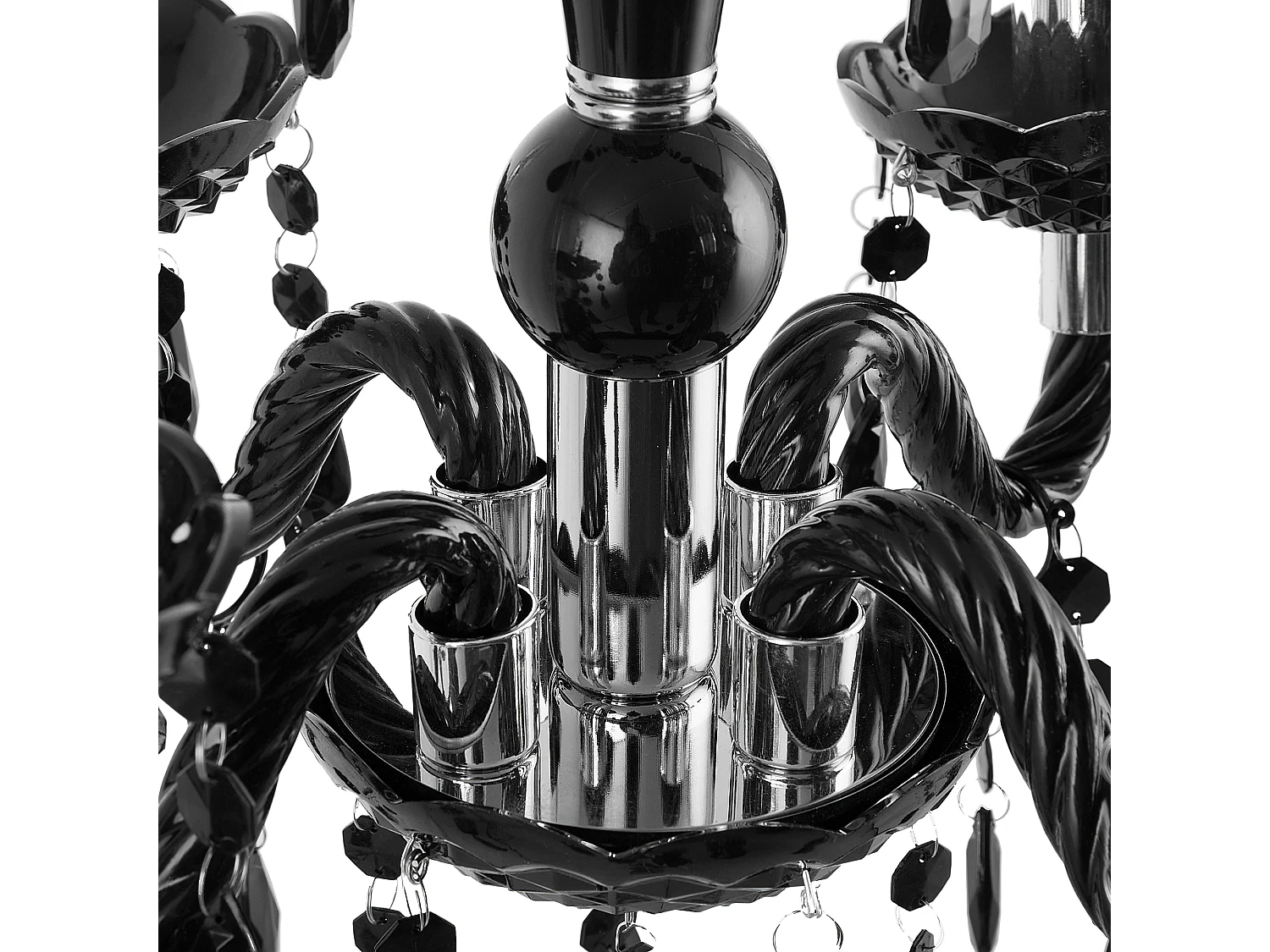 Hängeleuchte Hängelampe Kronleuchter Glamour Kunststoff/Metall schwarz Kalang