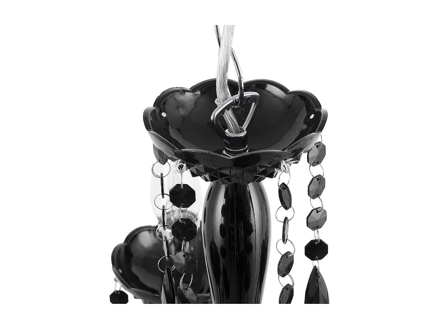 Hängeleuchte Hängelampe Kronleuchter Glamour Kunststoff/Metall schwarz Kalang