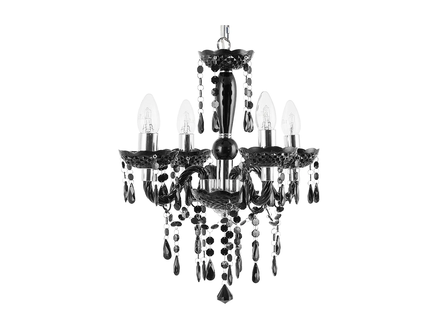Lustre 4 ampoules noir KALANG
