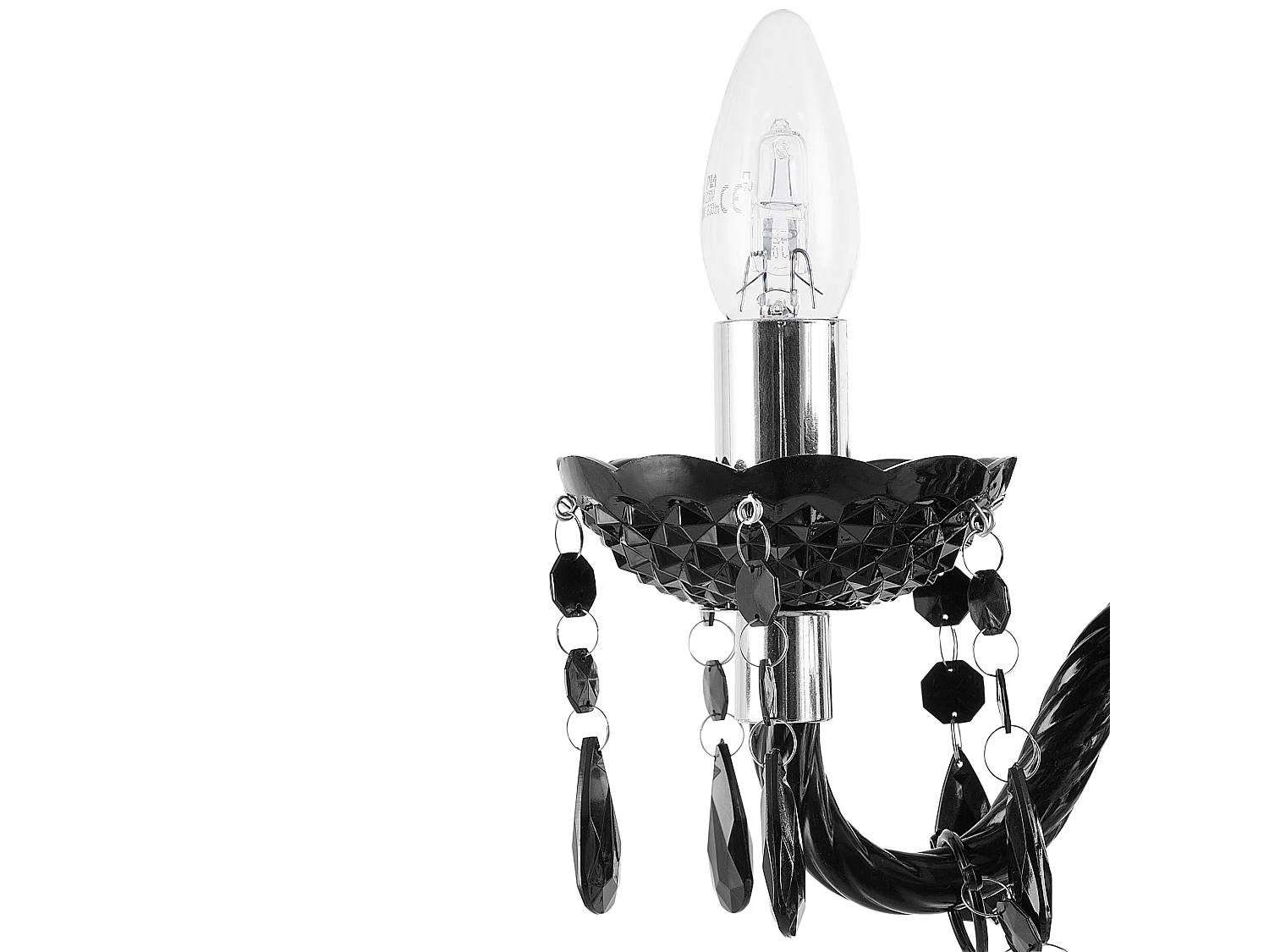 Lustre 4 ampoules noir KALANG