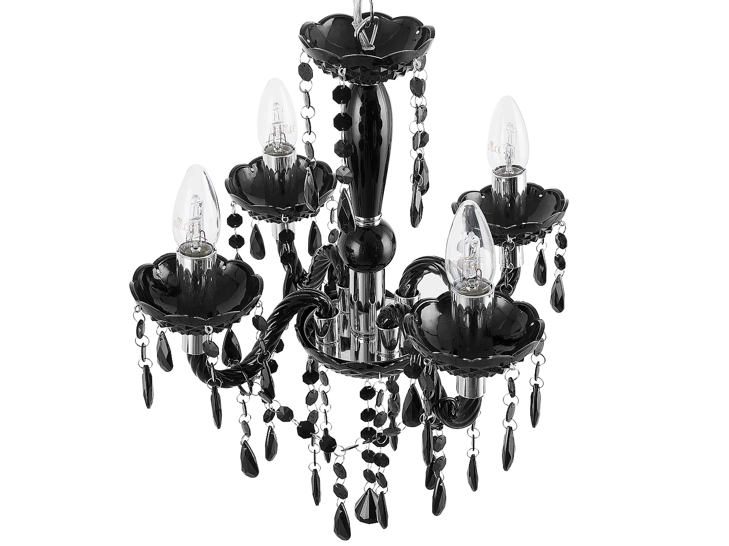 Lustre 4 ampoules noir KALANG
