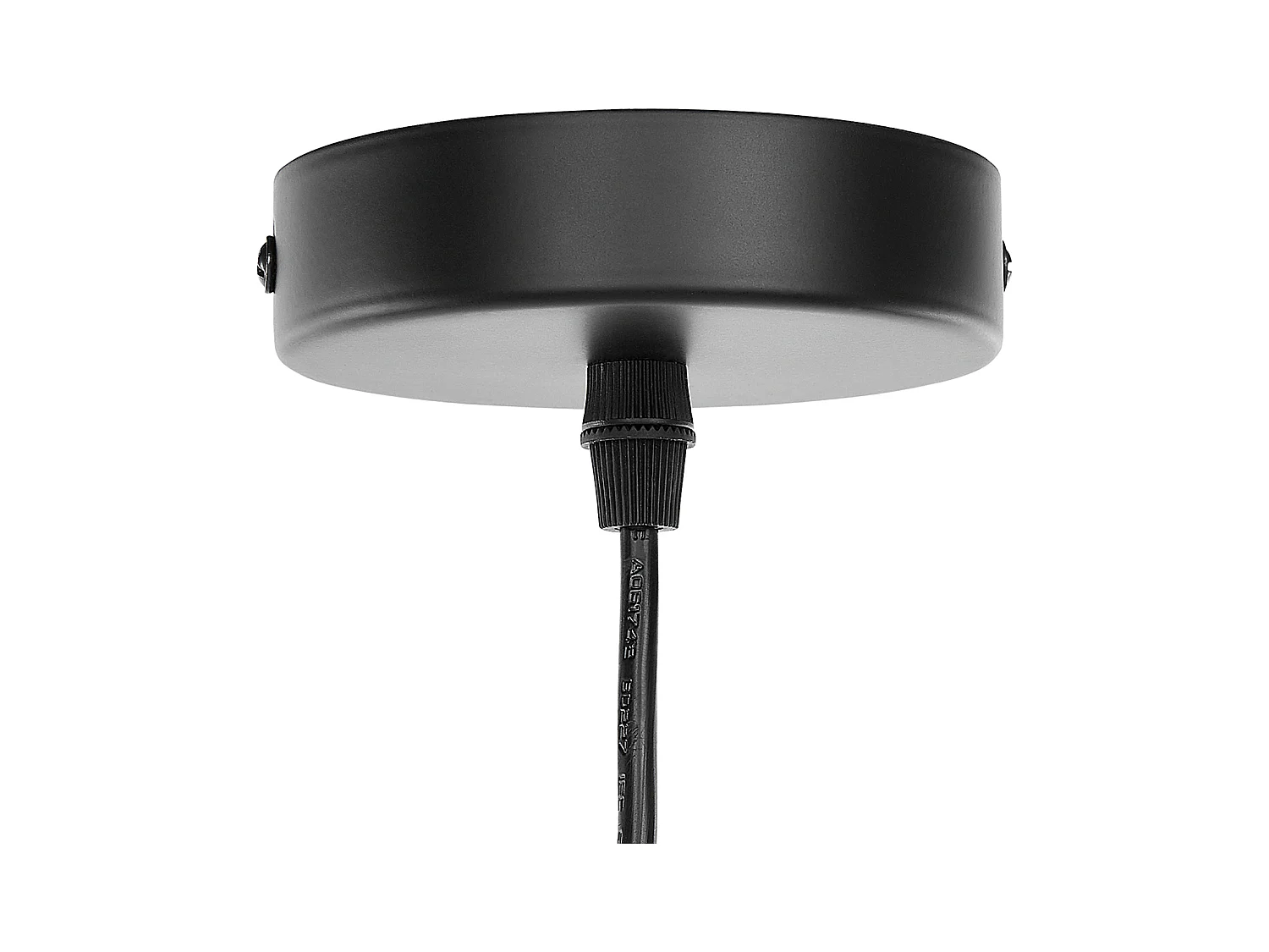 Rustikale Pendelleuchte offener Lampenschirm dunkler Holzfarbton Niari