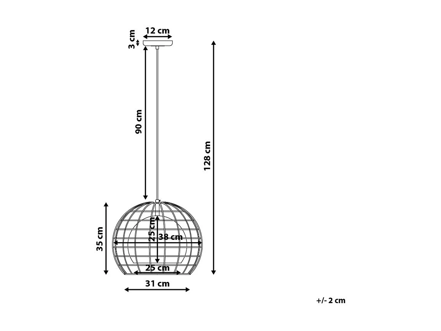 Lampa wisząca LIRI Metal Czarny