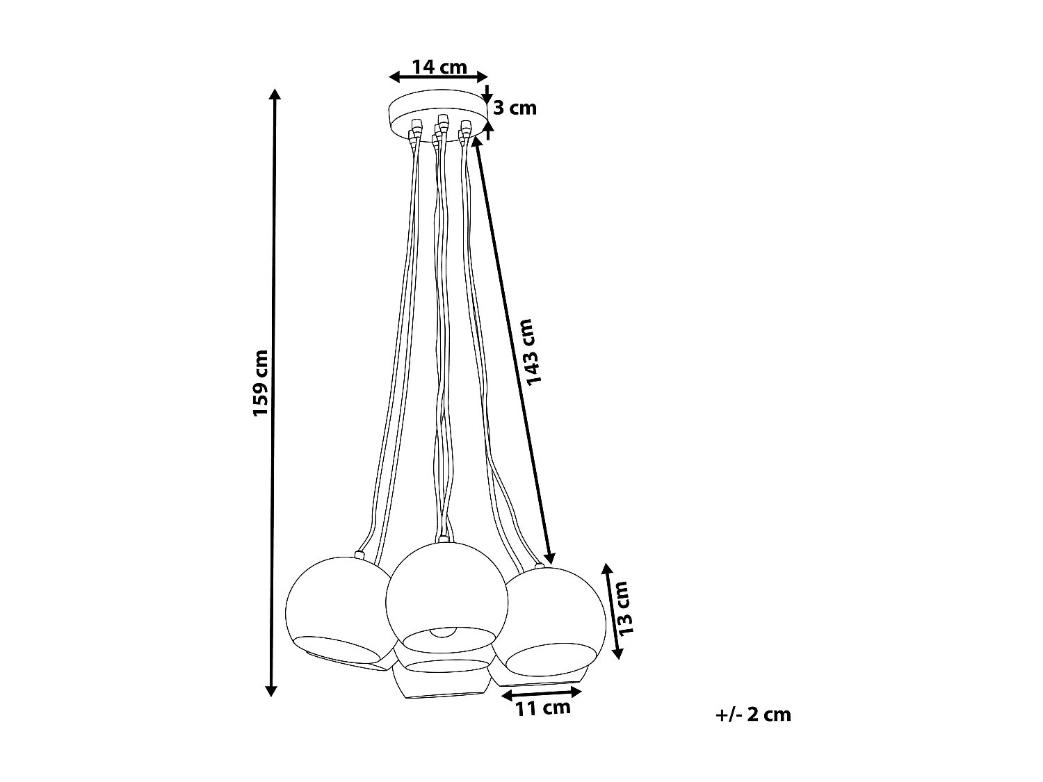 Hanglamp OLZA Metaal Zwart