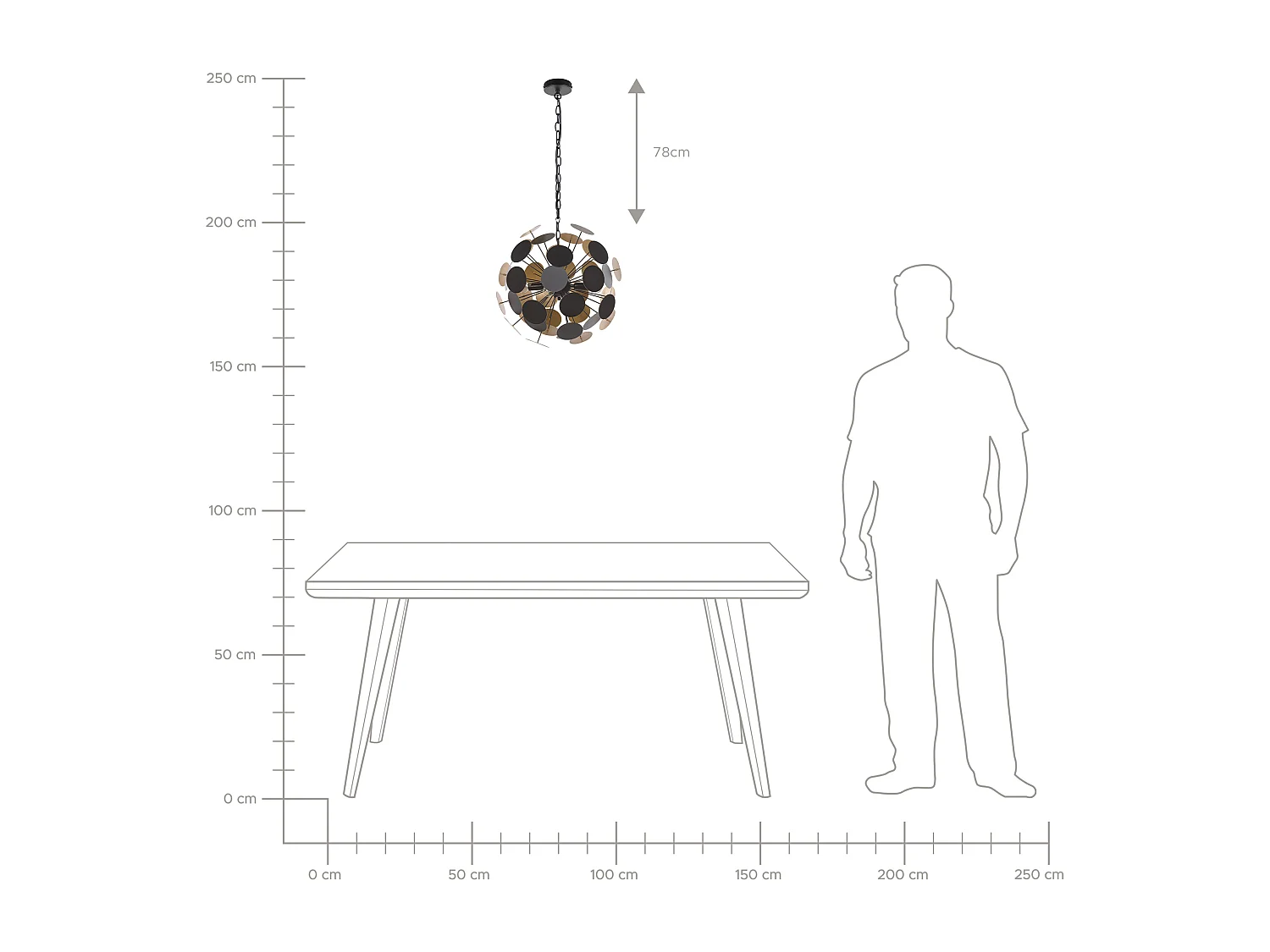Lampe suspension MARITSA Métal Noir/doré