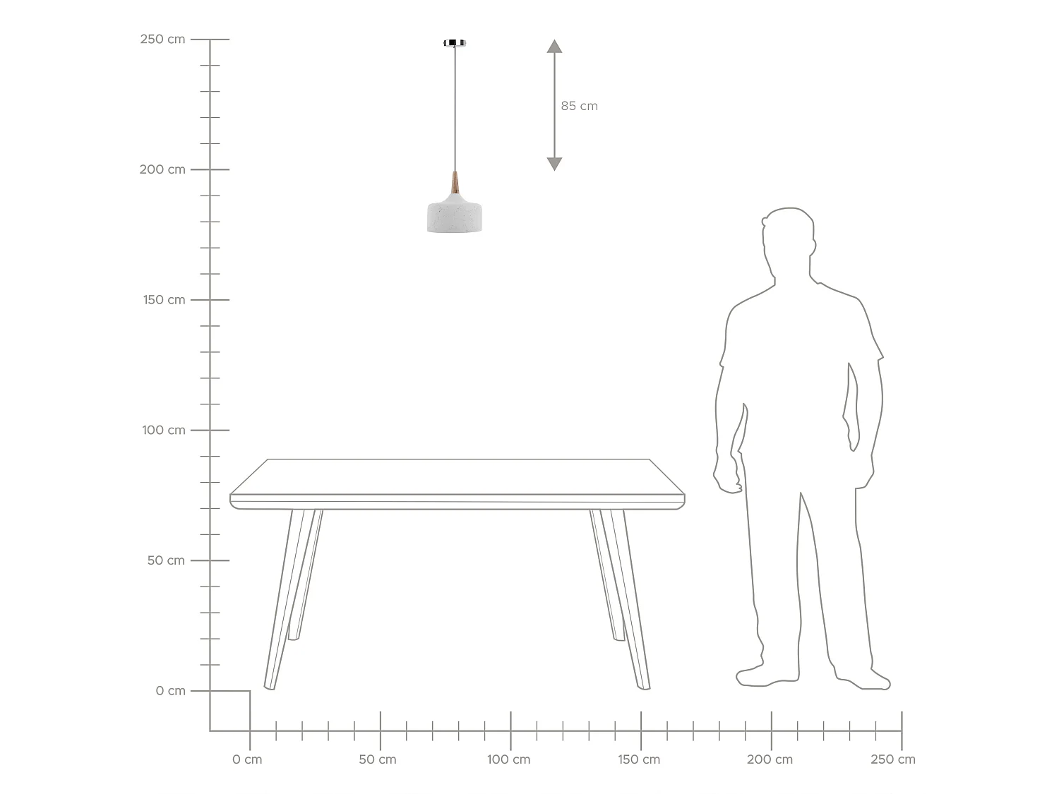 Lampadario BURANO Cemento Bianco