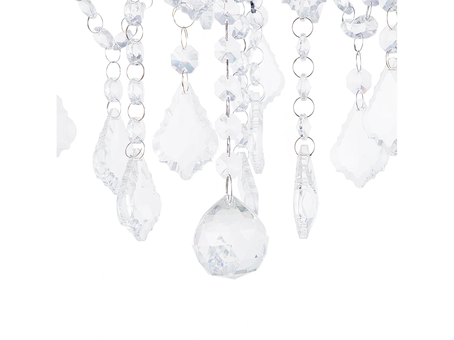 Hängelampe in Glamour Stil Polybaumwolle/Acryl hellgrau Evans