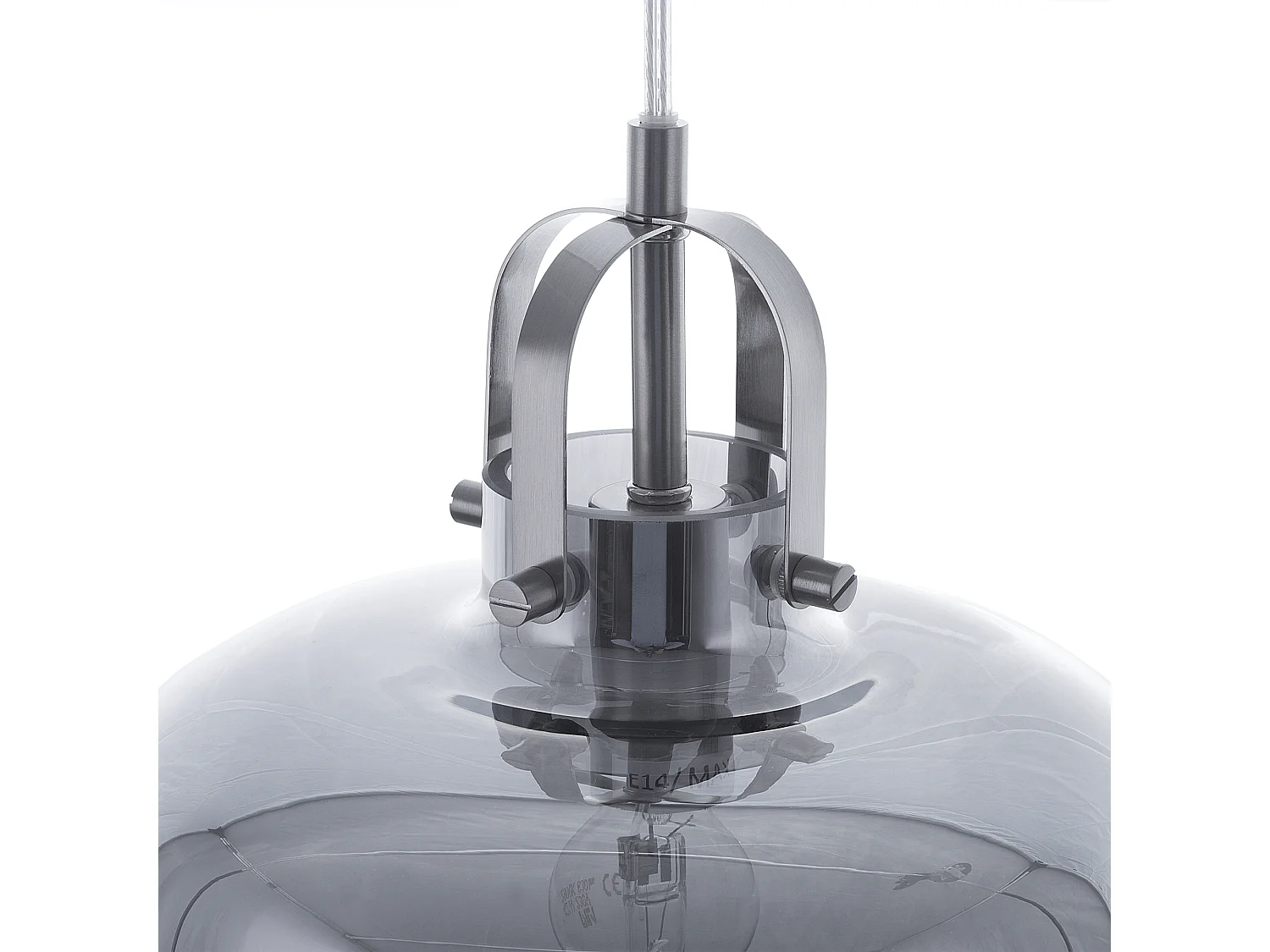 Lampe suspension WILTZ Verre Gris clair