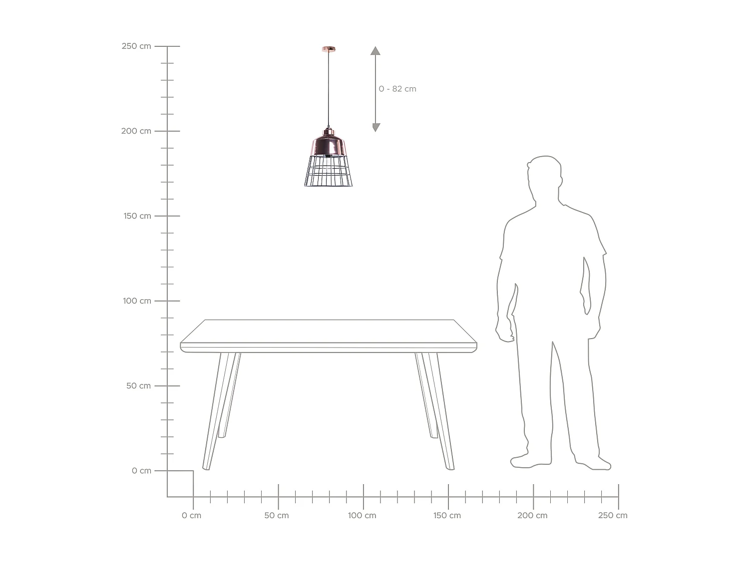 Lampe suspension MONTE Métal Cuivré