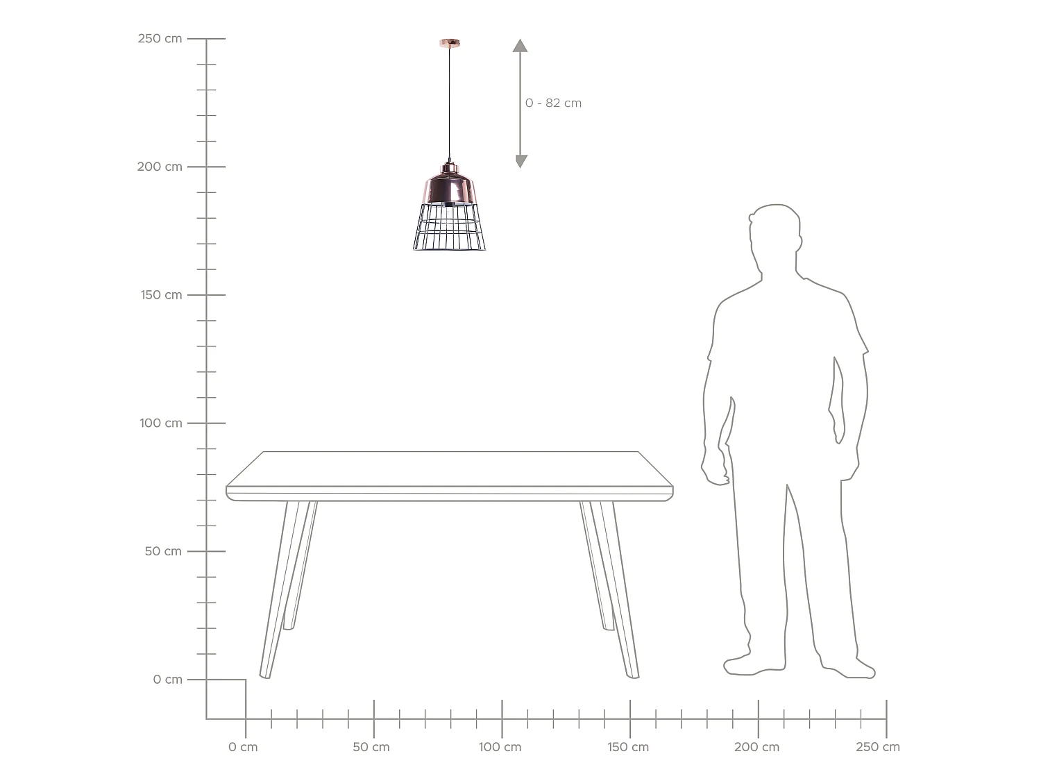 Lampe suspension MONTE Métal Cuivré