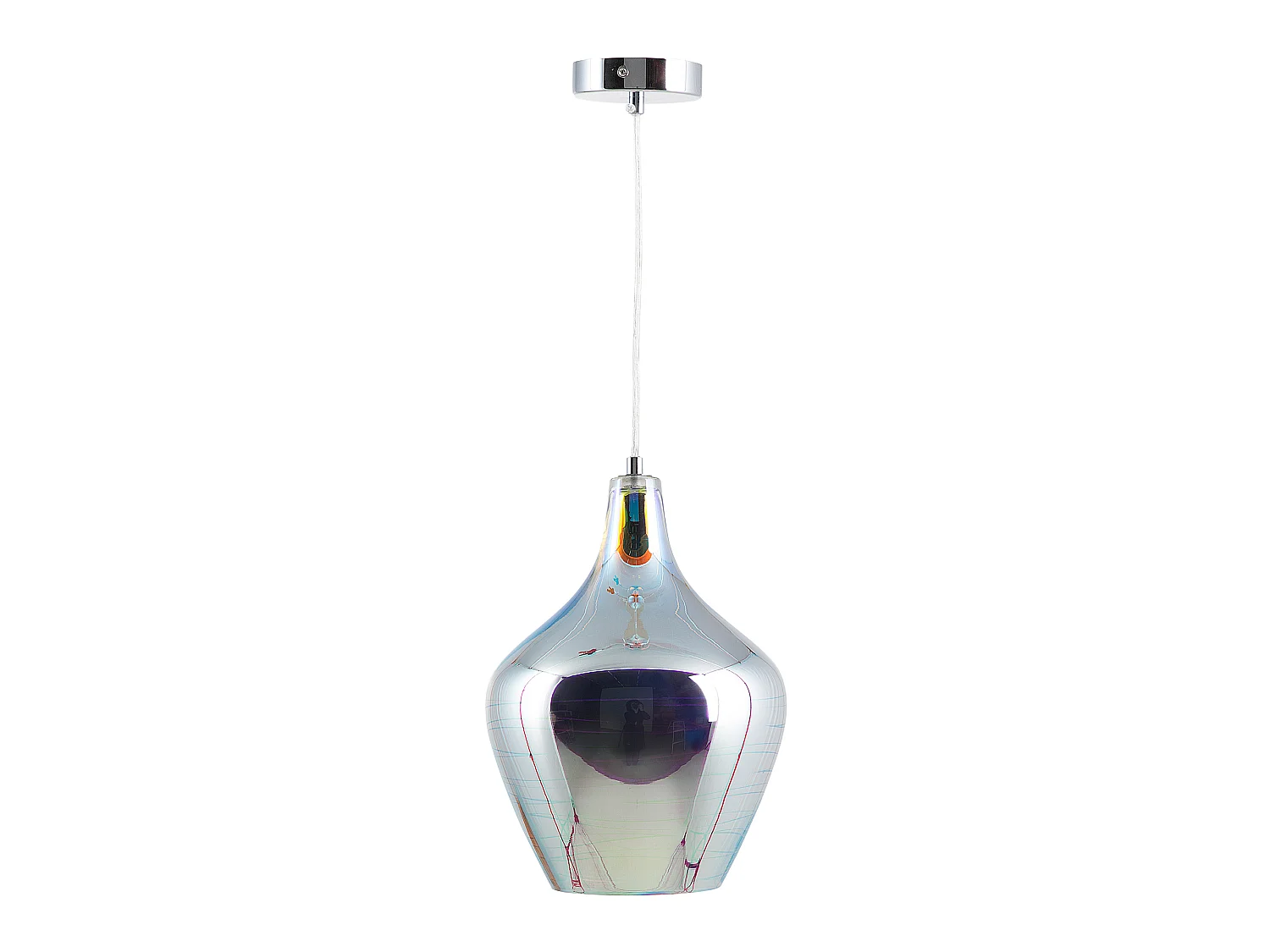 Lampe suspension SANGONE Verre Argenté