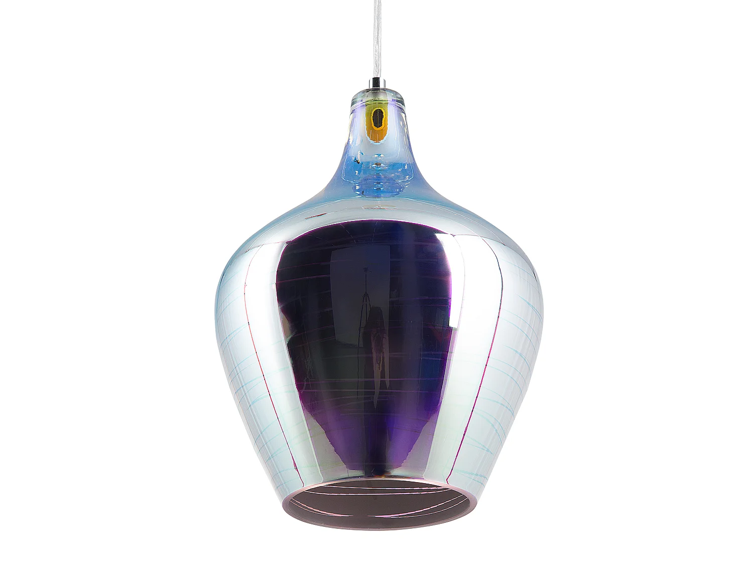 Lampe suspension SANGONE Verre Argenté