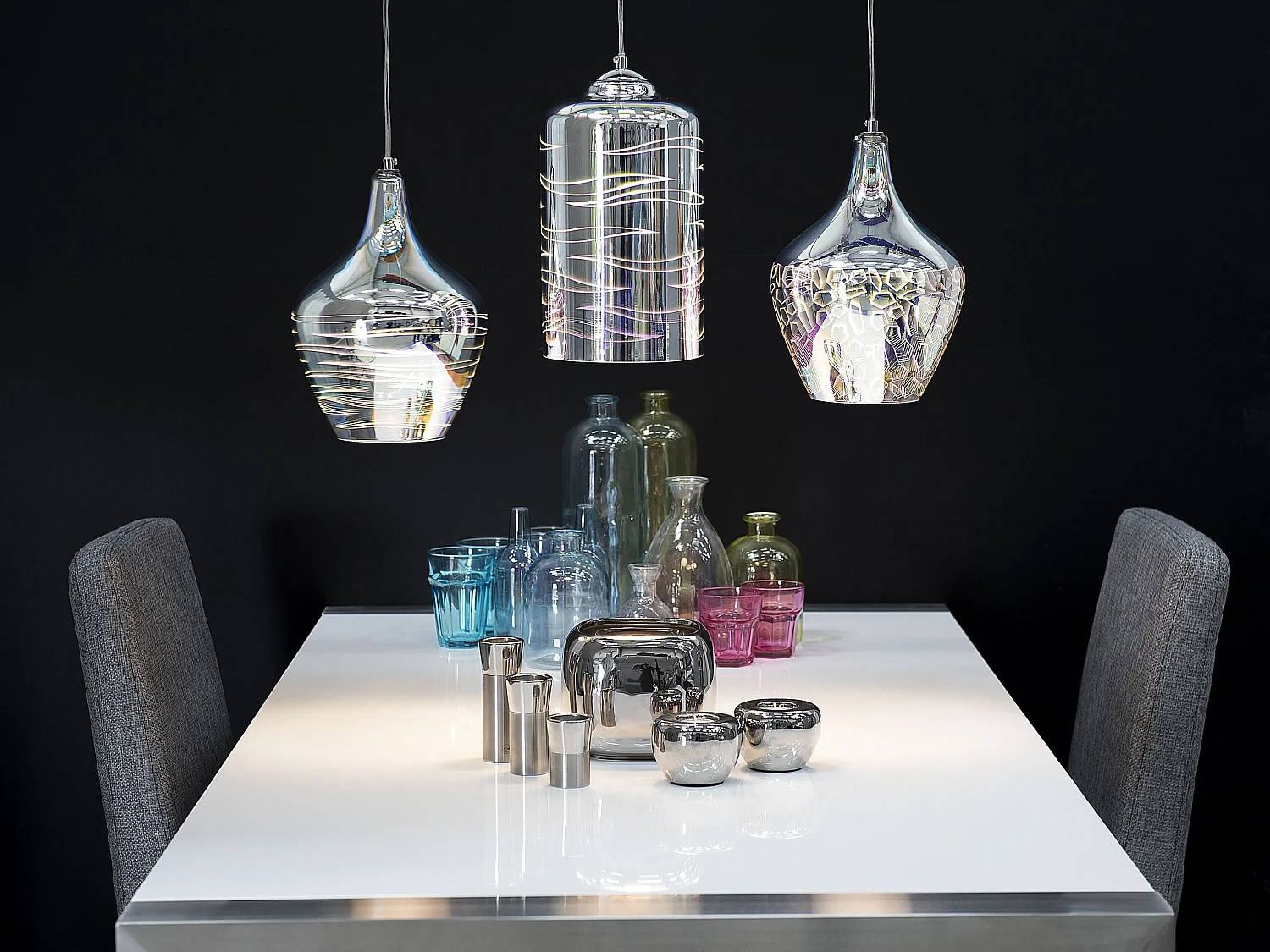 Hanglamp SANGONE Glas Zilver