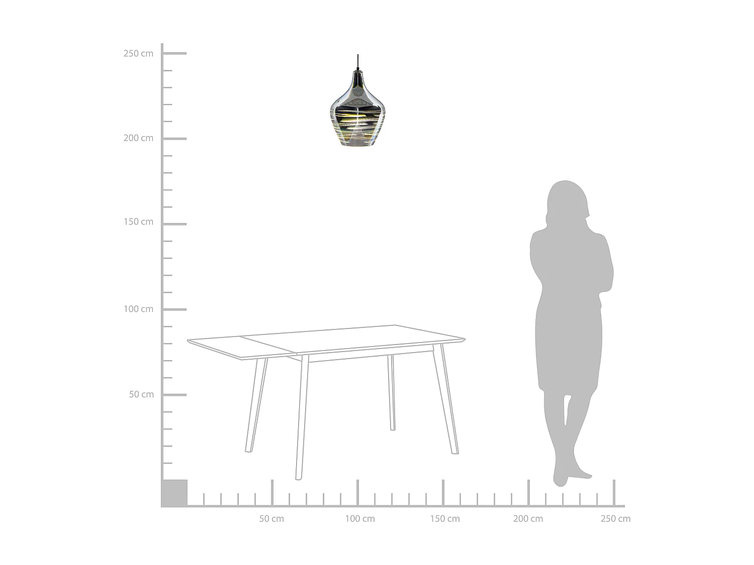 Lampe suspension SANGONE Verre Argenté