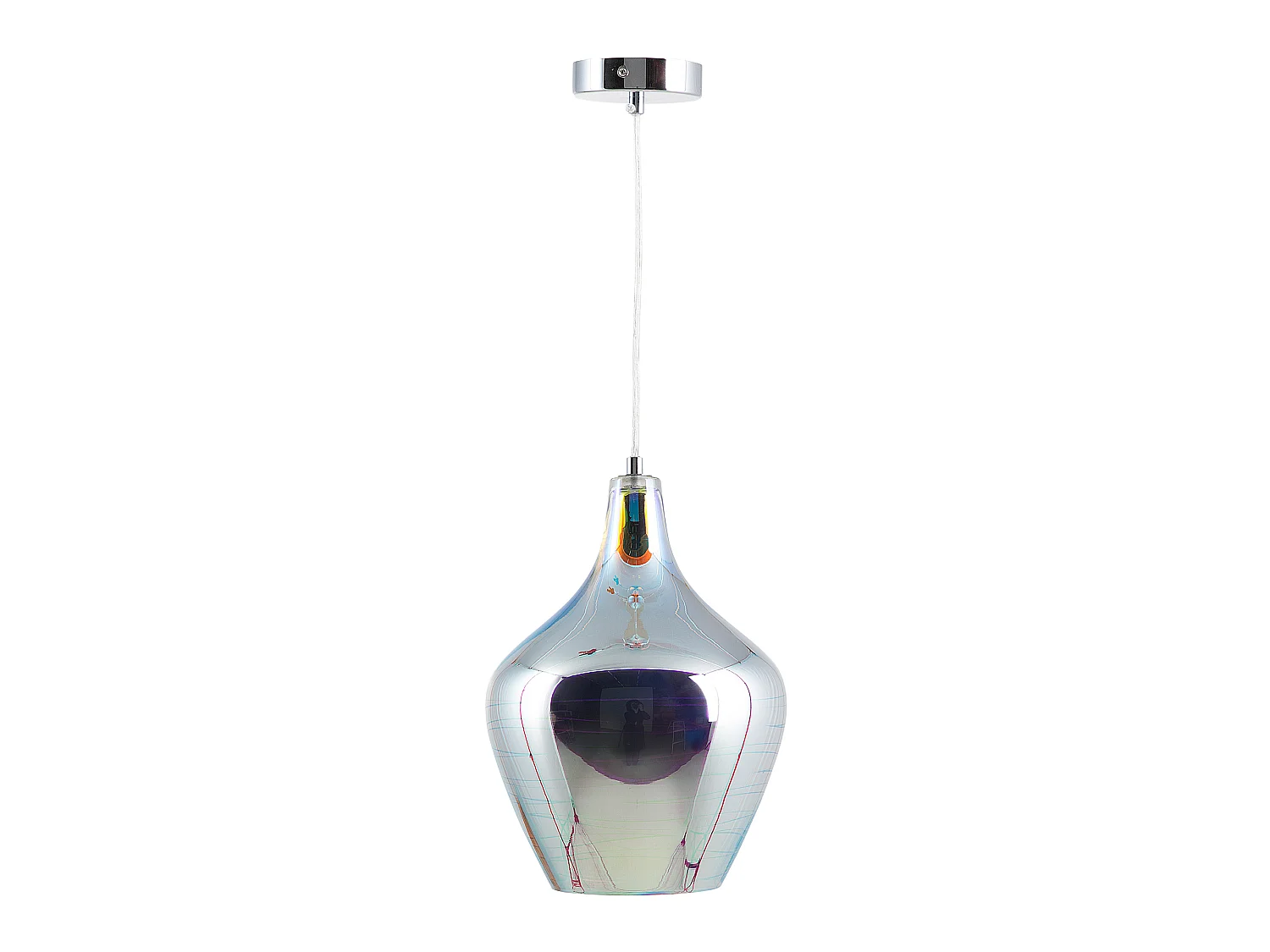 Lampe suspension SANGONE Verre Argenté