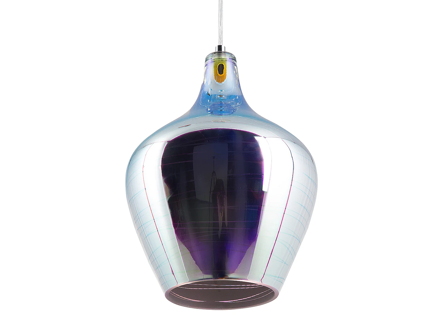 Lampe suspension SANGONE Verre Argenté