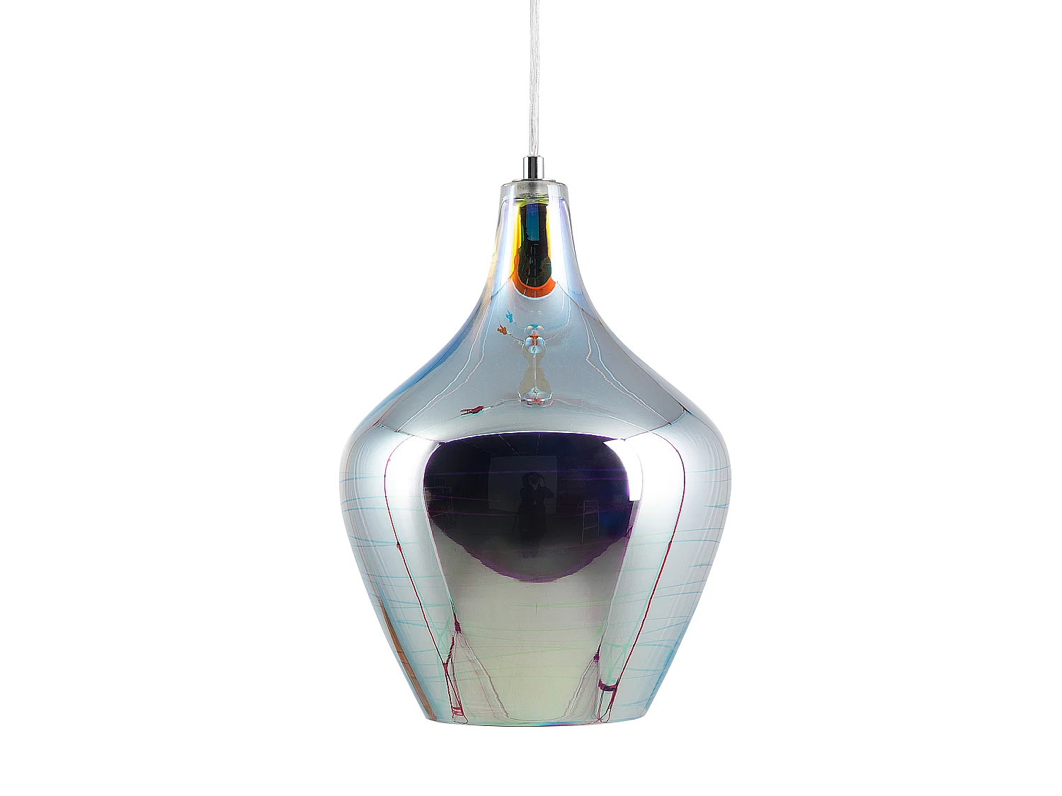 Lampe suspension SANGONE Verre Argenté