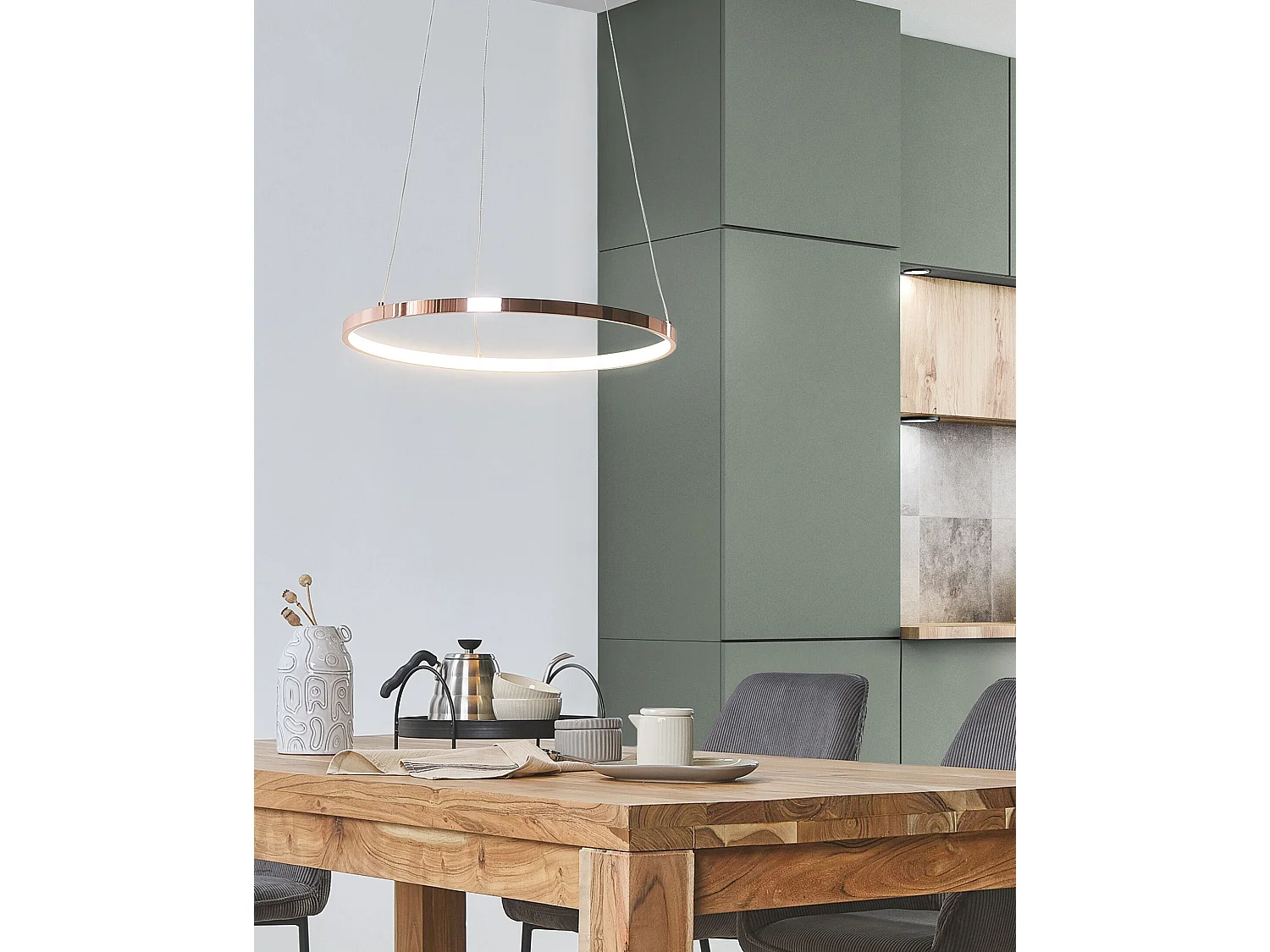 Lampe LED suspendue JORDAN Métal Rose doré