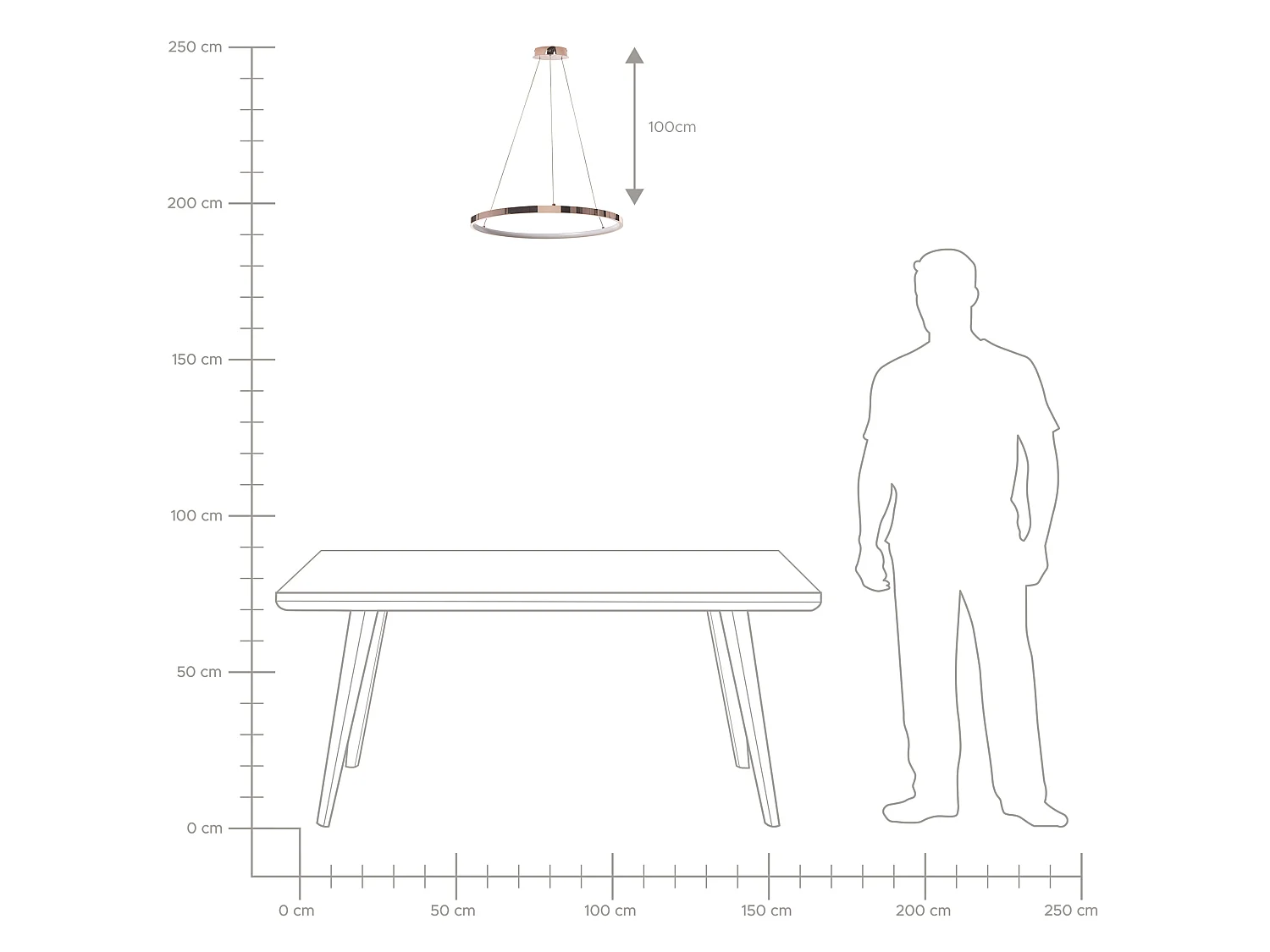 LED Pendant Lamp JORDAN Metal Rose Gold