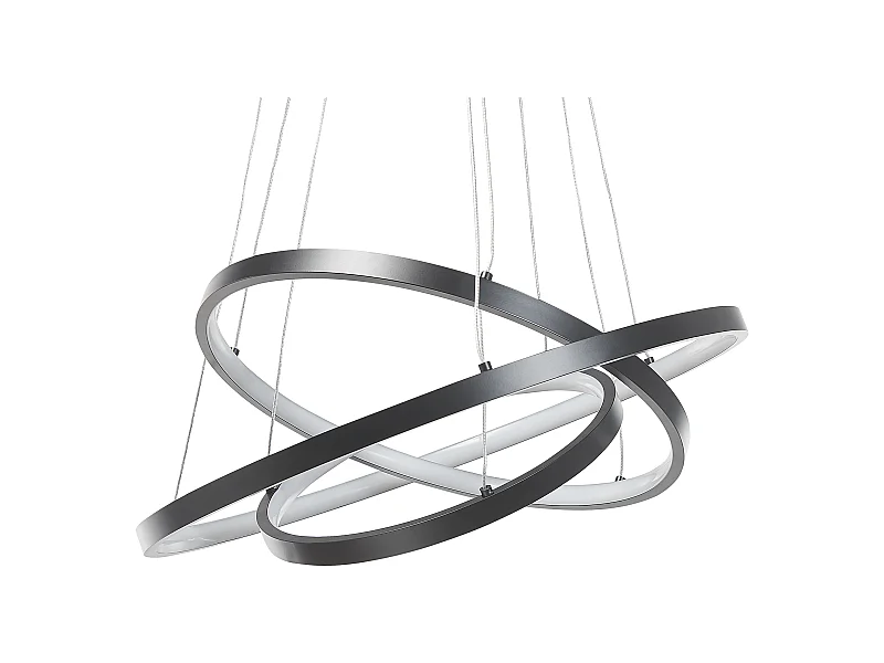 Hängelampe LED Metall Schwarz dia. 30 - 50 cm 3 Ringe Atrek