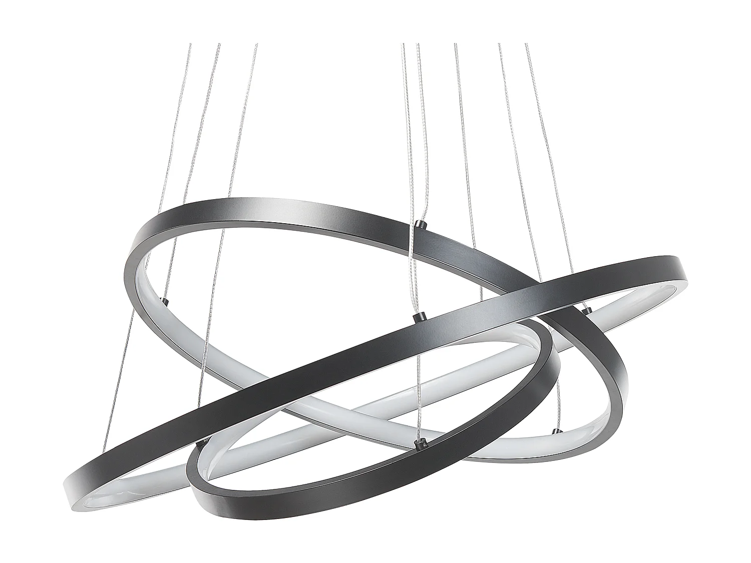 Hängelampe LED Metall Schwarz dia. 30 - 50 cm 3 Ringe Atrek