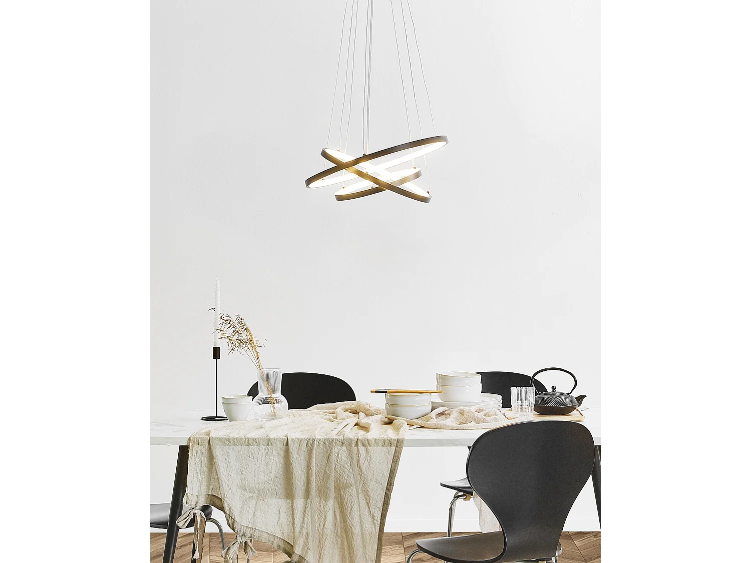 Lampe LED suspendue ATREK Métal Noir