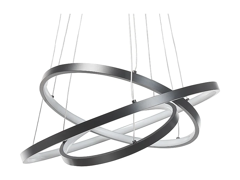 Hängelampe LED Metall Schwarz dia. 30 - 50 cm 3 Ringe Atrek