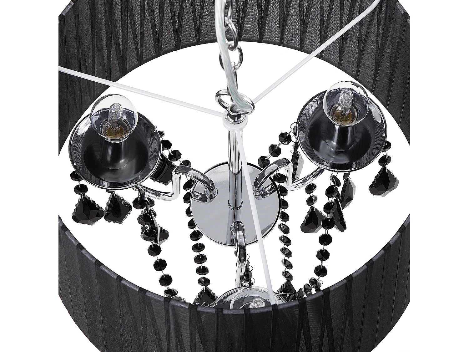 Hängelampe in Glamour Stil Polybaumwolle/Acryl schwarz Evans