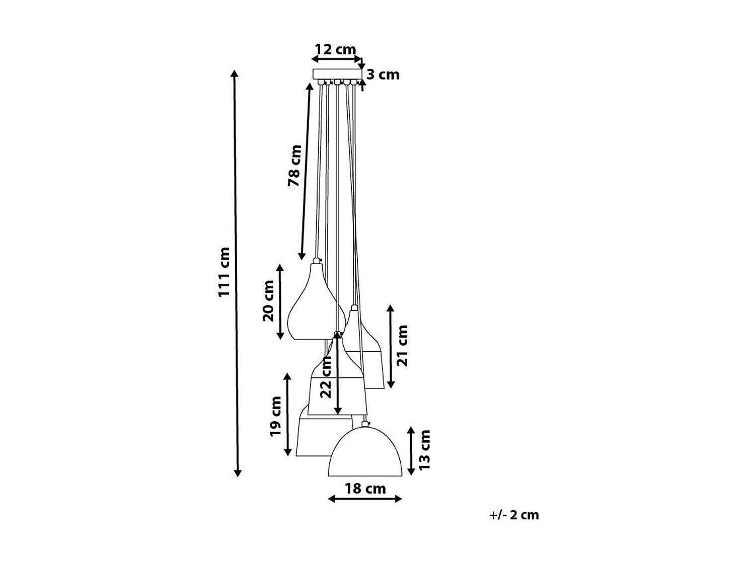 Lampe suspension SAVIO Métal Marron doré Noir