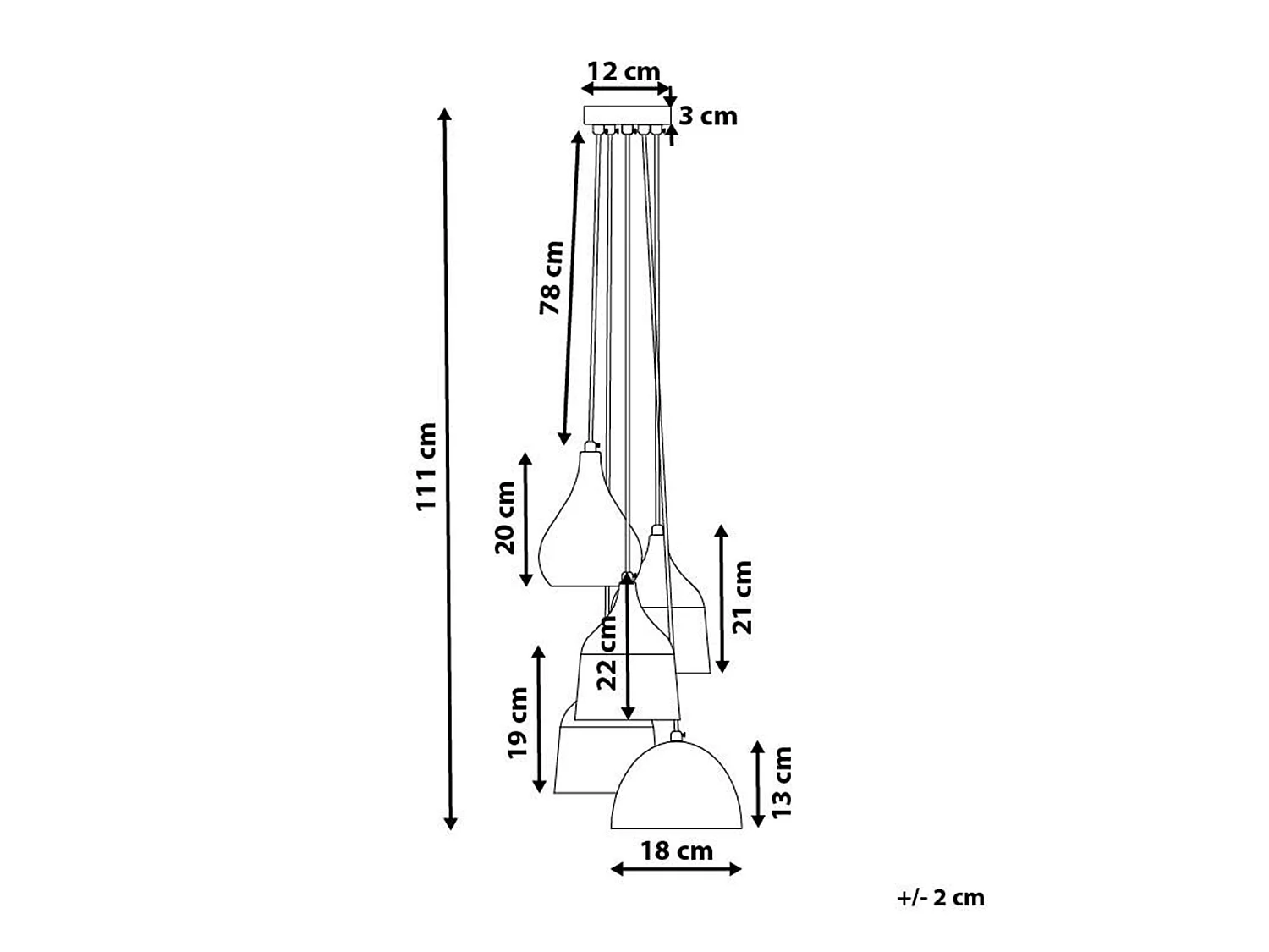 Lampe suspension SAVIO Métal Marron doré Noir