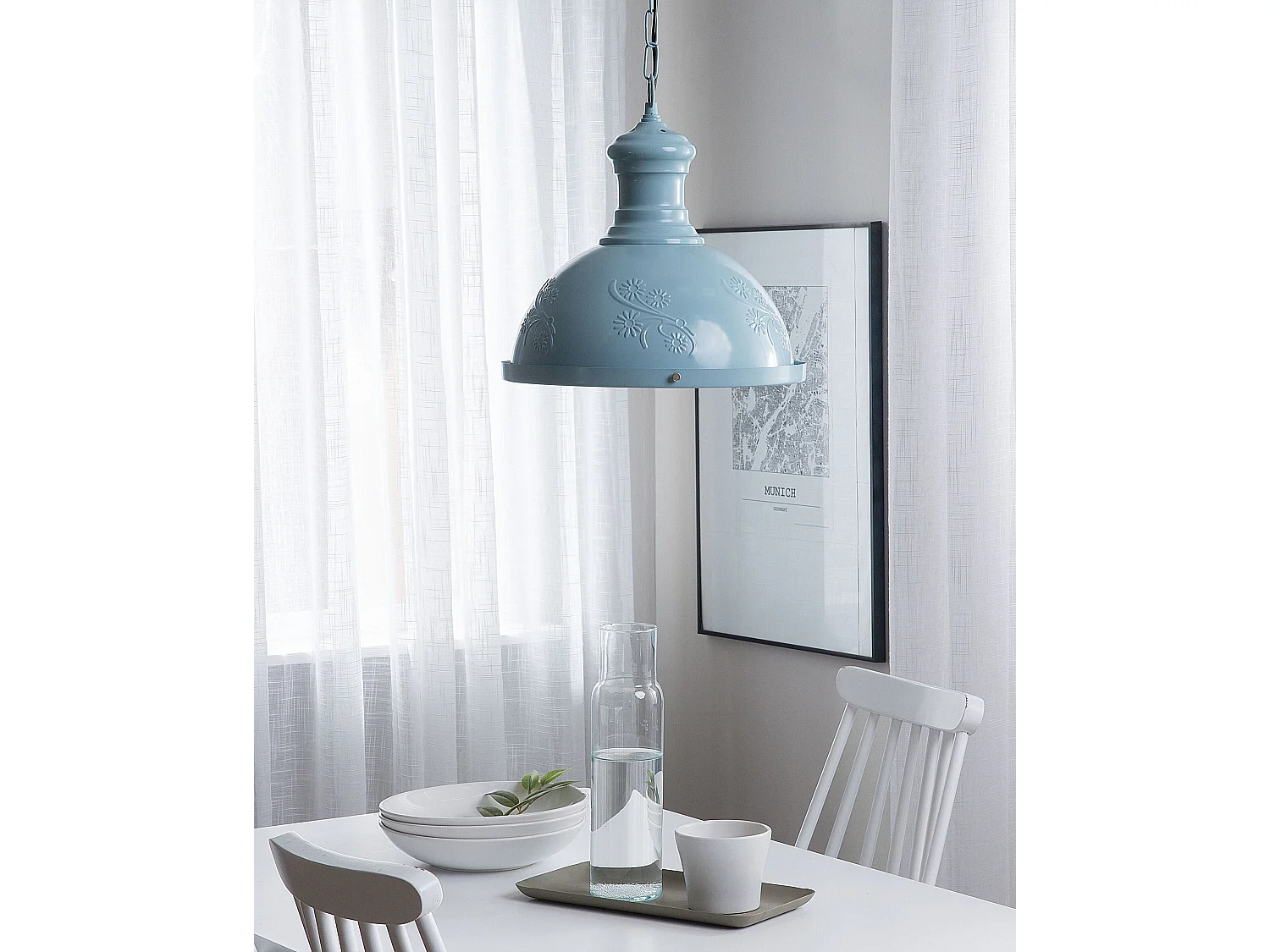 Lampe suspension DIDESSA Métal Bleu