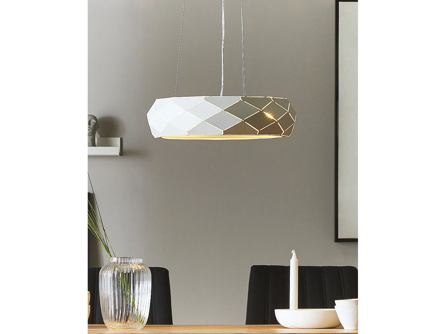 Lampe suspension CESANO Métal Blanc