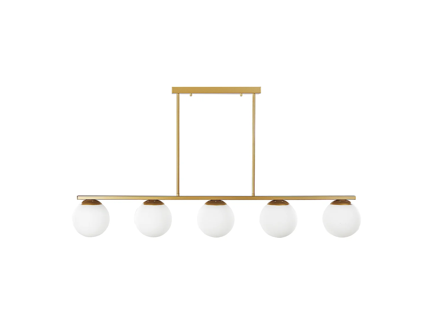 Moderne Hängelampe in Gold aus Metall und Glas 5-flammige Dekolampe Zikuli