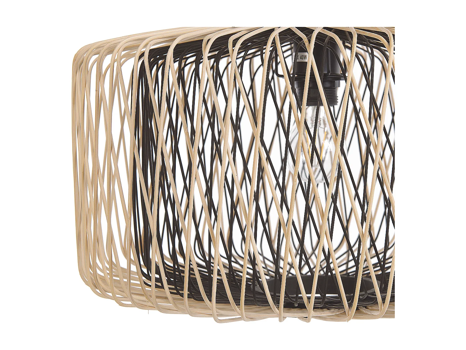 Hanglamp JAVARI Bamboehout Bruin/zwart