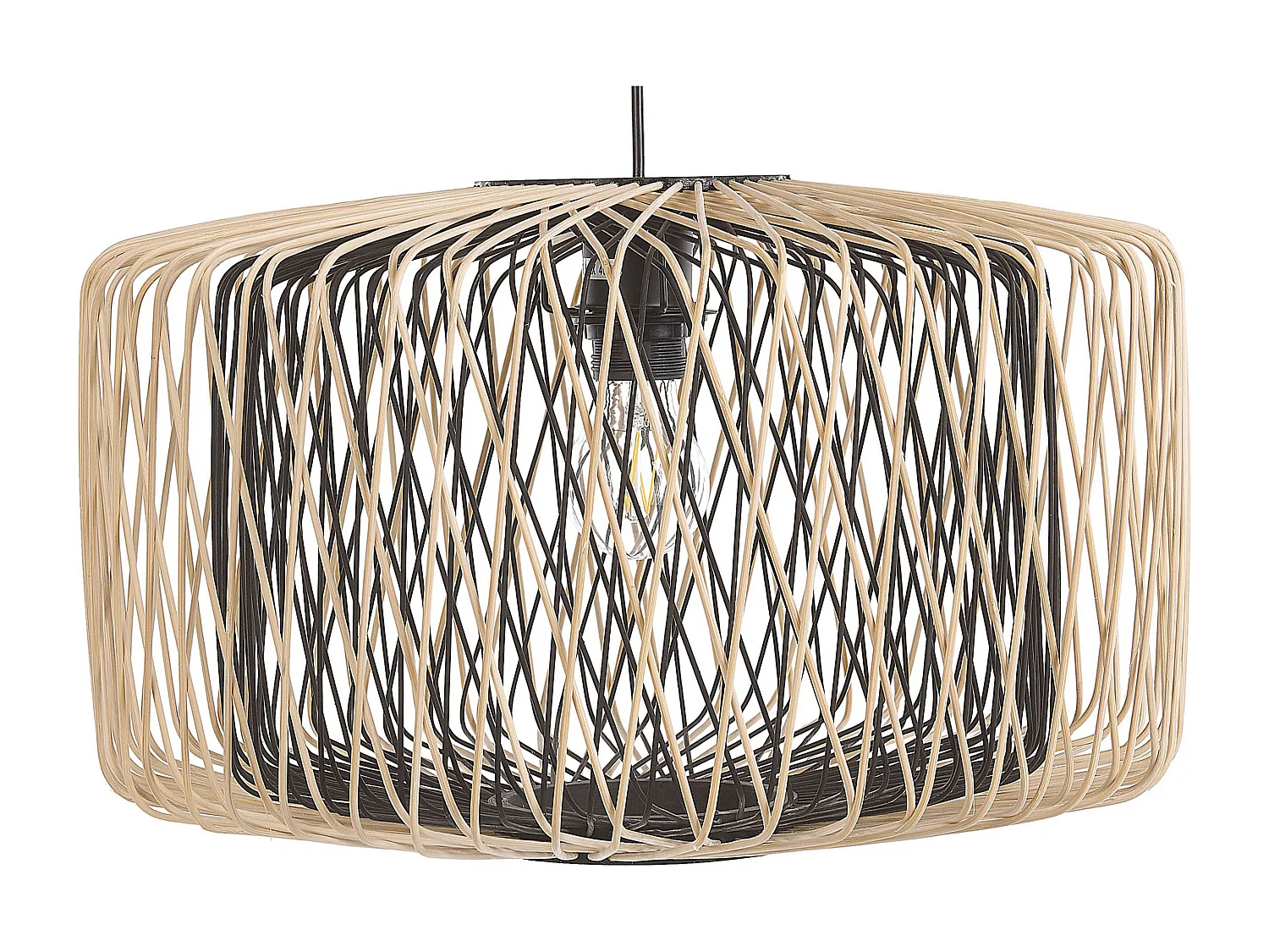 Lampa wisząca JAVARI Drewno bambusowe Brązowy/ czarny