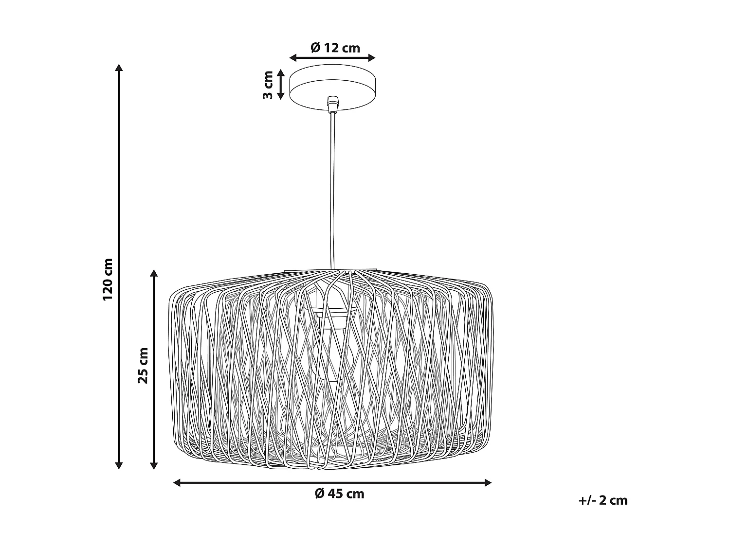 Lampa wisząca JAVARI Drewno bambusowe Brązowy/ czarny