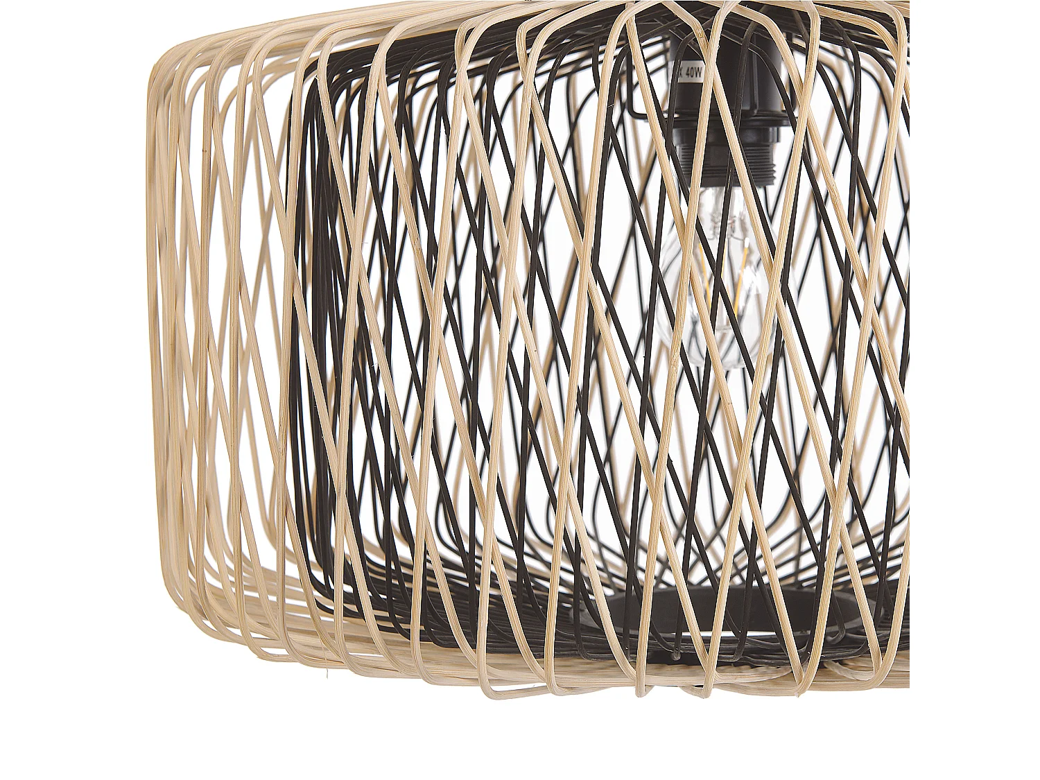 Lampe suspension JAVARI Bambou Marron/noir
