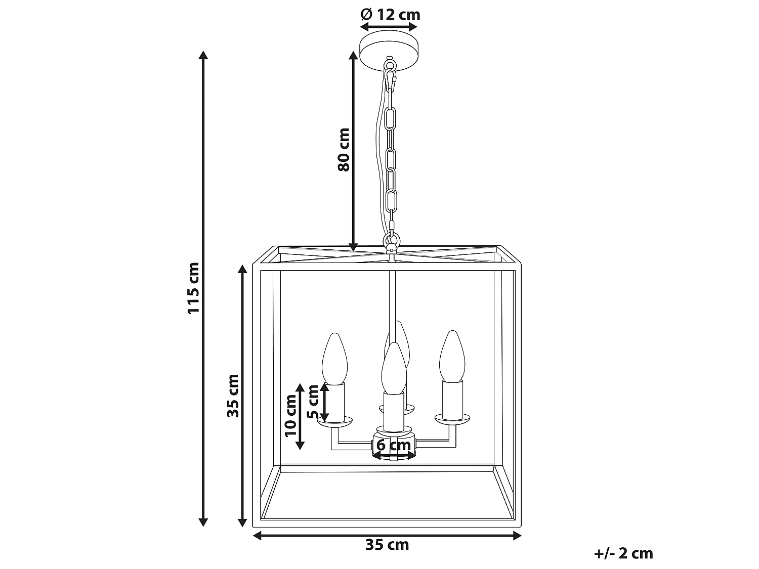 Plafoniera WANCHET Metallo Nero