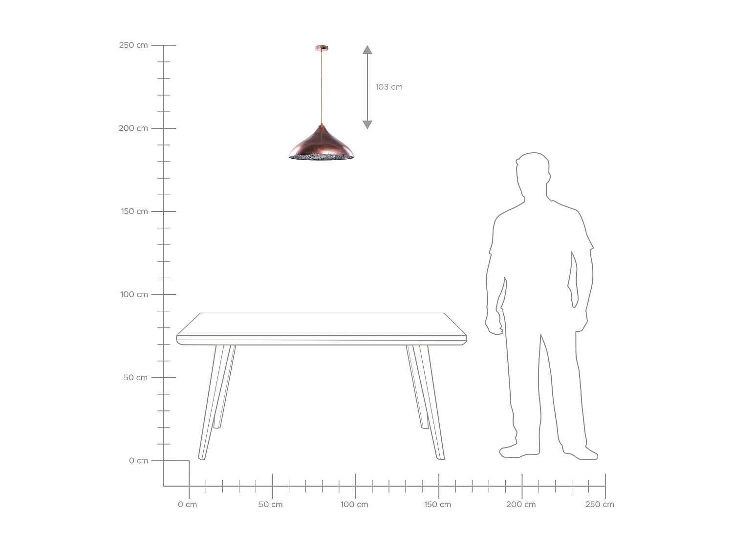 Lampe suspension ISKAR Métal Cuivré