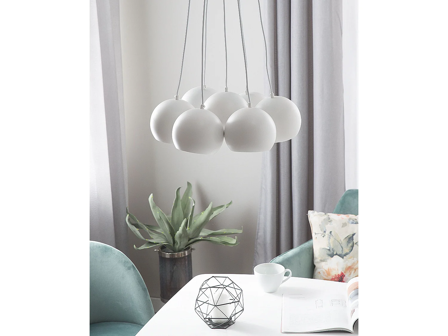 Lampe suspension OLZA Métal Blanc
