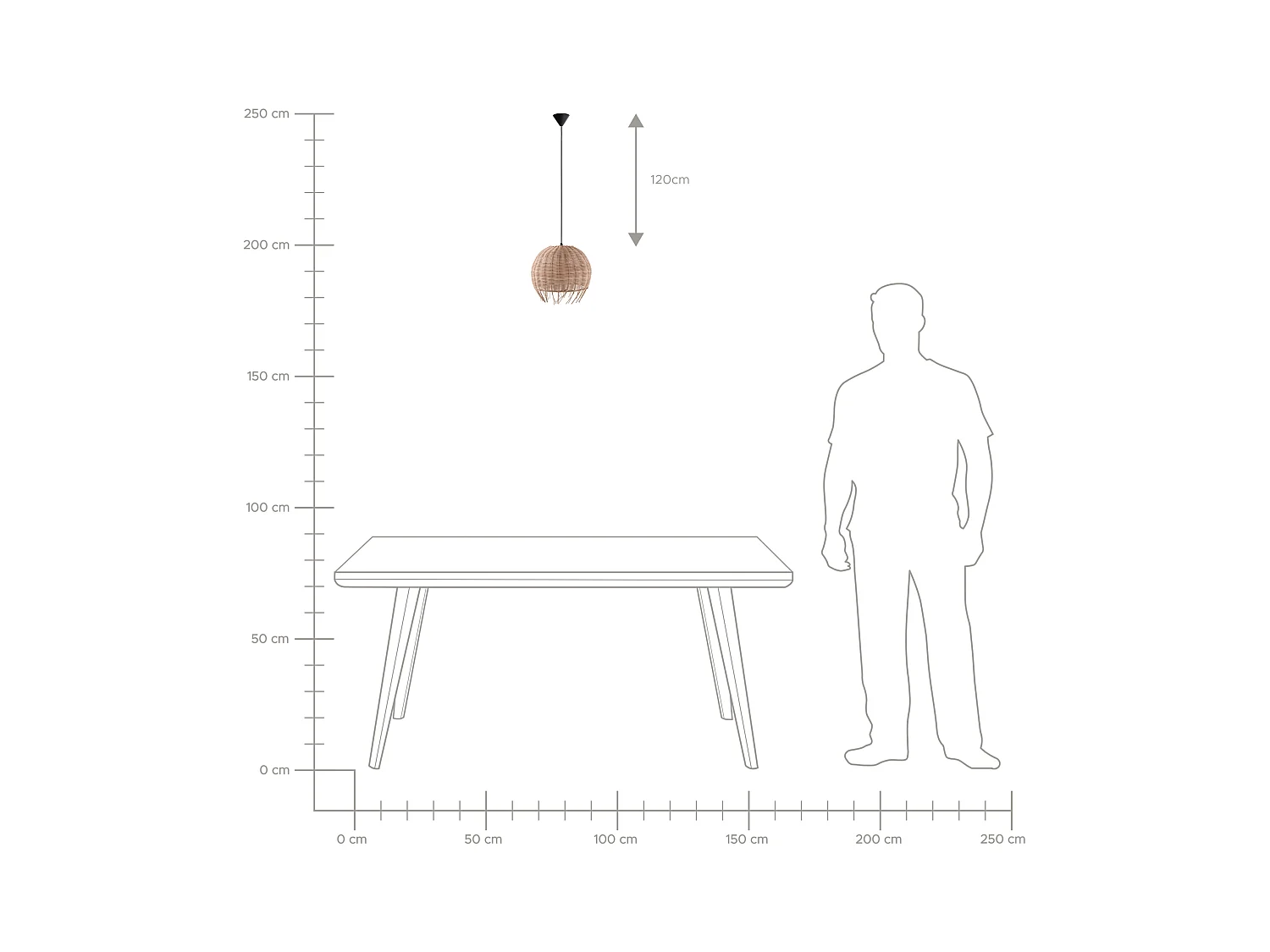 Hanglamp DRINO Rotan Lichtbruin