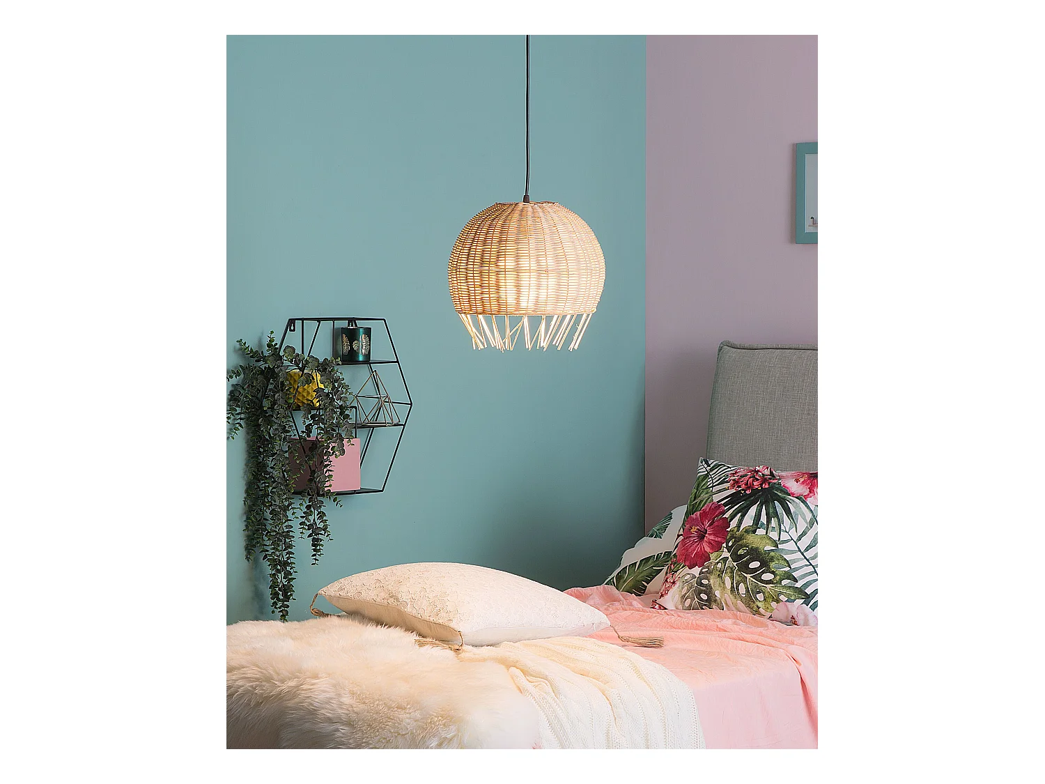 Hanglamp DRINO Rotan Lichtbruin