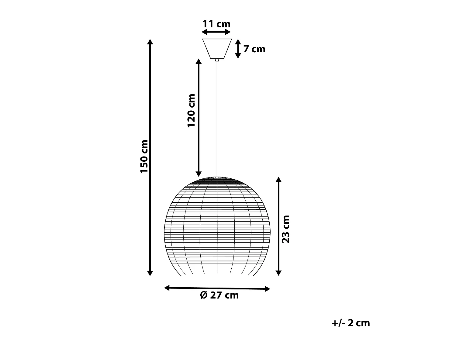 Hanglamp DRINO Rotan Lichtbruin