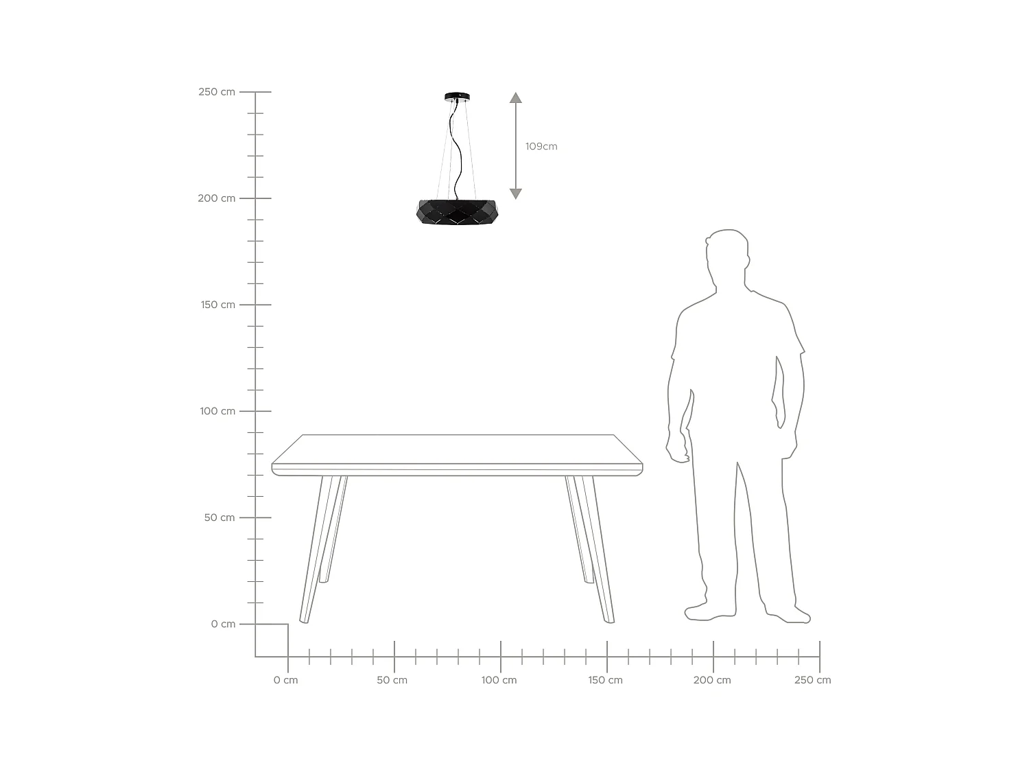 Lampe suspension noire CESANO